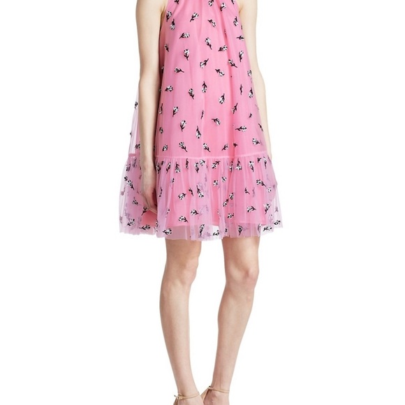 GANNI embellished mesh mocked neck dress - Picture 2 of 7